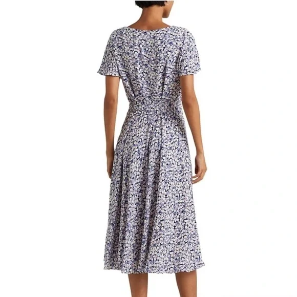 Lauren Ralph Lauren Floral Belted Crepe Dress NWT Size 4 - Picture 2 of 11
